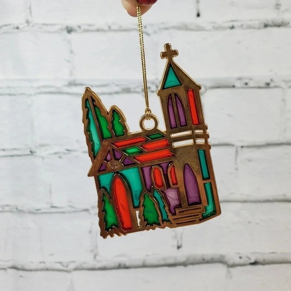 Russ Berrie & CO Holiday Highlights 1980s Vintage Ornament CHRISTMAS CHURCH HM24 - Picture 12 of 16